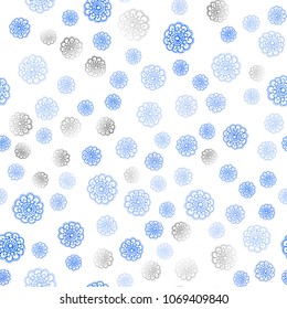 Light BLUE vector seamless doodle bright layout. Shining colored illustration with flowers in doodle style. Completely new template for your business design.