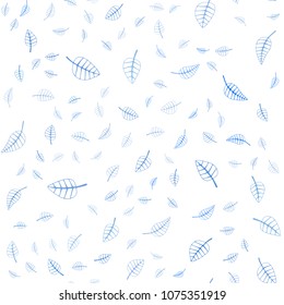 Light BLUE vector seamless  doodle bright layout. New colorful illustration in doodle style with leaves. Pattern for wallpapers and coloring books.
