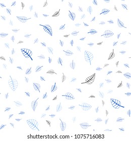 Light BLUE vector seamless  doodle bright template. Colorful abstract illustration with leaves in doodle style. Pattern for heads of websites and designs.