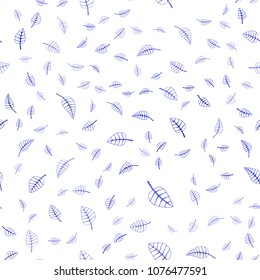 Light BLUE vector seamless  doodle bright background. New colorful illustration in doodle style with leaves. The textured pattern can be used for website.