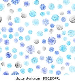 Light BLUE vector seamless doodle bright pattern. An elegant bright illustration with flowers in Natural style. Completely new template for your business design.