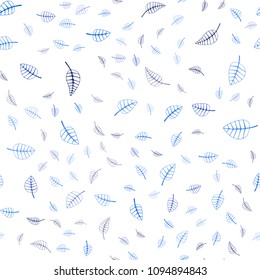 Light BLUE vector seamless  doodle blurred background. Blurred decorative design in Indian style with leaves. Brand-new style for your business design.