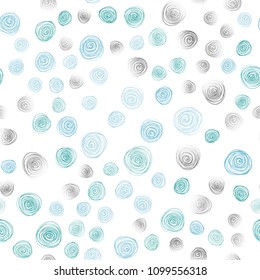 Light BLUE vector seamless doodle bright layout. Sketchy doodles with flowers on blurred background. Completely new template for your brand book.