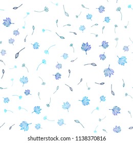 Light BLUE vector seamless doodle cover. An elegant bright illustration with leaves in Natural style. Doodle design for your web site.