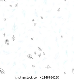 Light BLUE vector seamless  doodle blurred background. New colorful illustration in doodle style with leaves. Hand painted design for web, leaflet, textile.