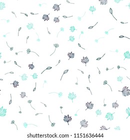 Light BLUE vector seamless doodle cover. leaves on blurred abstract background with gradient. Doodle design for your web site.