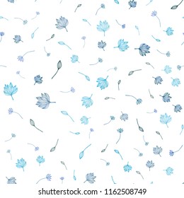 Light BLUE vector seamless doodle layout. Brand new colored illustration with leaves. The template for background of cell phones.