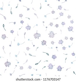 Light BLUE vector seamless doodle template. Shining colored illustration with leaves in doodle style. The textured pattern for website.