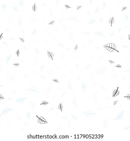 Light BLUE vector seamless  doodle blurred pattern. Modern geometrical abstract illustration with leaves. Elegant pattern for a brand book.