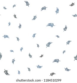 Light BLUE vector seamless doodle template with leaves. Colorful illustration in doodle style with leaves. Pattern for trendy fabric, wallpapers.