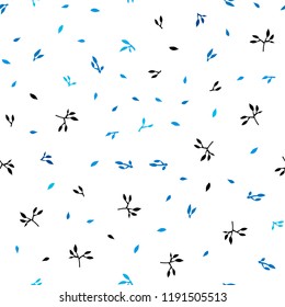 Light BLUE vector seamless doodle layout with leaves. Modern geometrical abstract illustration with leaves. Trendy design for wallpaper, fabric makers.