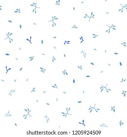 Light BLUE vector seamless doodle layout with leaves. Brand new colored illustration in blurry style with leaves. Template for business cards, websites.