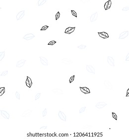 Light BLUE vector seamless doodle pattern with leaves. Brand new colored illustration in blurry style with leaves. Pattern for design of fabric, wallpapers.