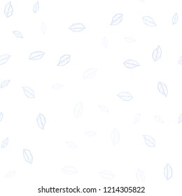 Light BLUE vector seamless doodle backdrop with leaves. Blurred decorative design in Indian style with leaves. Pattern for trendy fabric, wallpapers.