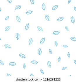 Light BLUE vector seamless doodle background with leaves. Creative illustration in blurred style with leaves. Design for wallpaper, fabric makers.