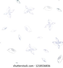 Light BLUE vector seamless doodle background with leaves. Blurred decorative design in Indian style with leaves. Pattern for design of window blinds, curtains.