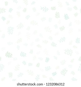 Light BLUE vector seamless doodle backdrop with leaves, branches. Creative illustration in blurred style with leaves, branches. Design for textile, fabric, wallpapers.