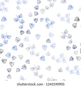 Light BLUE vector seamless doodle background with leaves. New colorful illustration in doodle style with leaves. Pattern for trendy fabric, wallpapers.