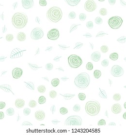 Light BLUE vector seamless doodle layout with leaves and flowers. Abstract illustration with leaves, flowers in doodles style. Design for wallpaper, fabric makers.