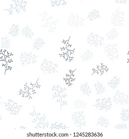 Light BLUE vector seamless doodle backdrop with branches. Illustration with doodles on abstract template. Pattern for trendy fabric, wallpapers.