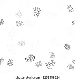 Light BLUE vector seamless doodle pattern with branches. Creative illustration in blurred style with leaves, branches. Pattern for design of fabric, wallpapers.