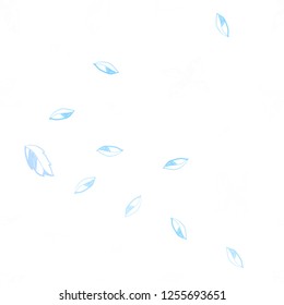 Light BLUE vector seamless doodle background with leaves. A vague abstract illustration with leaves in doodles style. Design for textile, fabric, wallpapers.