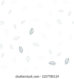 Light BLUE vector seamless doodle pattern with leaves. Colorful illustration in doodle style with leaves. Pattern for trendy fabric, wallpapers.