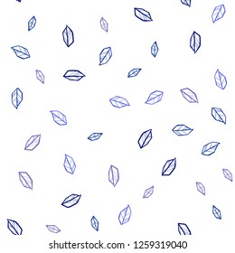 Light BLUE vector seamless doodle layout with leaves. An elegant bright illustration with leaves in Natural style. Template for business cards, websites.