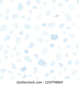 Light BLUE vector seamless doodle pattern with leaves, branches. Colorful illustration in doodle style with leaves, branches. Pattern for trendy fabric, wallpapers.