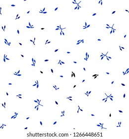 Light BLUE vector seamless doodle background with leaves. Blurred decorative design in Indian style with leaves. Pattern for trendy fabric, wallpapers.