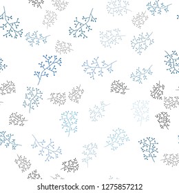Light BLUE vector seamless doodle template with branches. Illustration with doodles on abstract template. Template for business cards, websites.