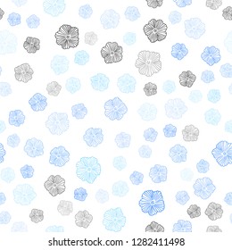 Light BLUE vector seamless doodle layout with flowers. Brand new colored illustration with flowers. Template for business cards, websites.