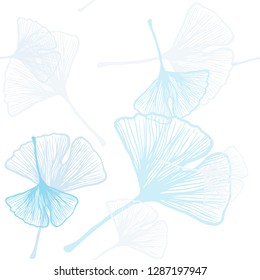 Light BLUE vector seamless doodle background with leaves. Colorful illustration in doodle style with leaves. Design for textile, fabric, wallpapers.