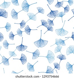 Light BLUE vector seamless doodle layout with leaves. Colorful abstract illustration with leaves in doodle style. Pattern for design of fabric, wallpapers.