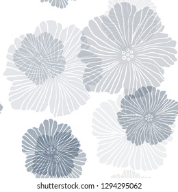 Light BLUE vector seamless doodle background with flowers. An elegant bright illustration with flowers. Design for wallpaper, fabric makers.