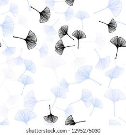 Light BLUE vector seamless doodle backdrop with leaves. New colorful illustration in doodle style with leaves. Design for wallpaper, fabric makers.