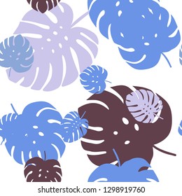 Light Blue vector seamless doodle pattern with leaves. New colorful illustration in doodle style with leaves. Pattern for trendy fabric, wallpapers.