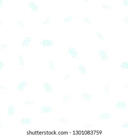 Light BLUE vector seamless doodle layout with leaves. An elegant bright illustration with leaves in Natural style. Pattern for trendy fabric, wallpapers.