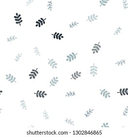 Light BLUE vector seamless doodle background with leaves. Colorful illustration in doodle style with leaves. Design for textile, fabric, wallpapers.