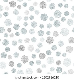 Light BLUE vector seamless doodle template with flowers. Modern abstract illustration with flowers. Template for business cards, websites.