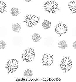 Light BLUE vector seamless doodle pattern with flowers, leaves. Colorful abstract illustration with leaves in doodle style. Template for business cards, websites.