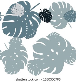 Light BLUE vector seamless doodle layout with leaves. leaves on elegant natural pattern with gradient. Template for business cards, websites.