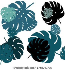 Light BLUE vector seamless doodle pattern with leaves. Brand new colored illustration in blurry style with leaves. Design for wallpaper, fabric makers.