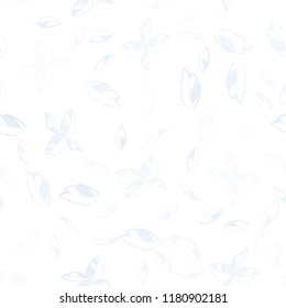 Light BLUE vector seamless elegant wallpaper with leaves. Creative illustration in blurred style with leaves. Pattern for design of window blinds, curtains.
