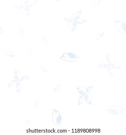 Light BLUE vector seamless elegant background with leaves. Brand new colored illustration in blurry style with leaves. Pattern for design of window blinds, curtains.
