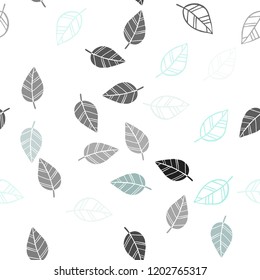 Light BLUE vector seamless elegant pattern with leaves. Doodle illustration of leaves in Origami style with gradient. Trendy design for wallpaper, fabric makers.
