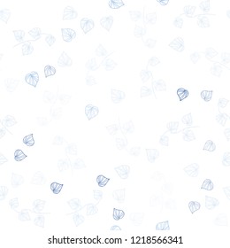 Light BLUE vector seamless elegant background with leaves. Creative illustration in blurred style with leaves. Pattern for design of window blinds, curtains.