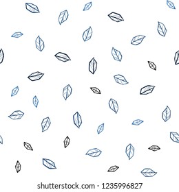 Light BLUE vector seamless elegant template with leaves. Modern geometrical abstract illustration with leaves. Pattern for design of fabric, wallpapers.