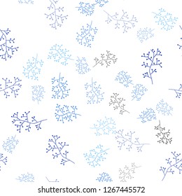 Light BLUE vector seamless elegant wallpaper with branches. Decorative design in Indian style on white background. Texture for window blinds, curtains.