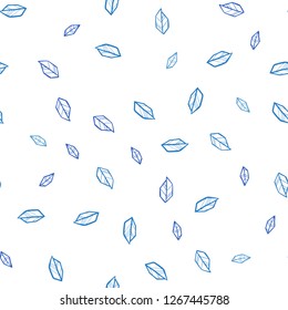 Light BLUE vector seamless elegant pattern with leaves. leaves on elegant natural pattern with gradient. Template for business cards, websites.